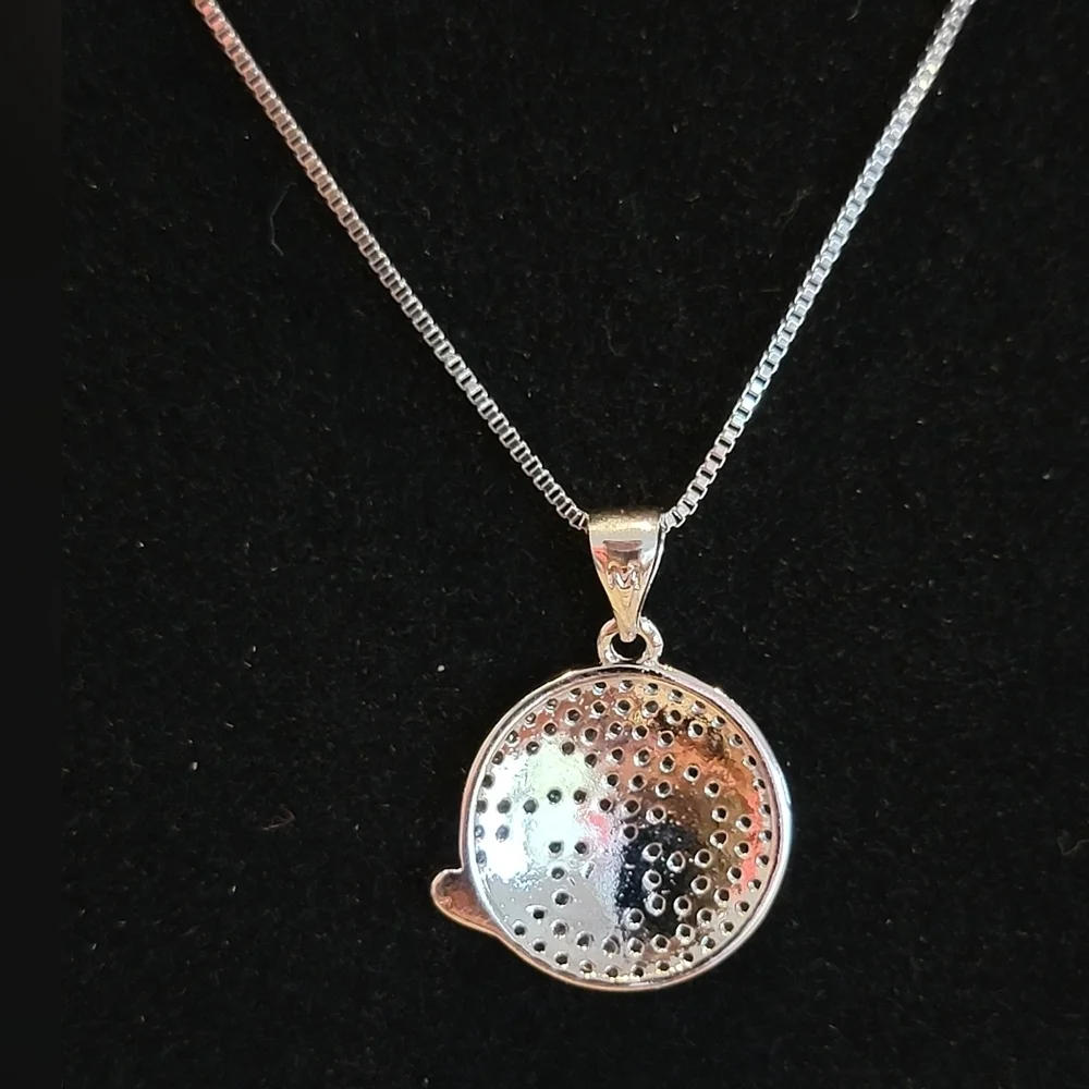18kt White Gold Plated Emoji Pendant Necklace